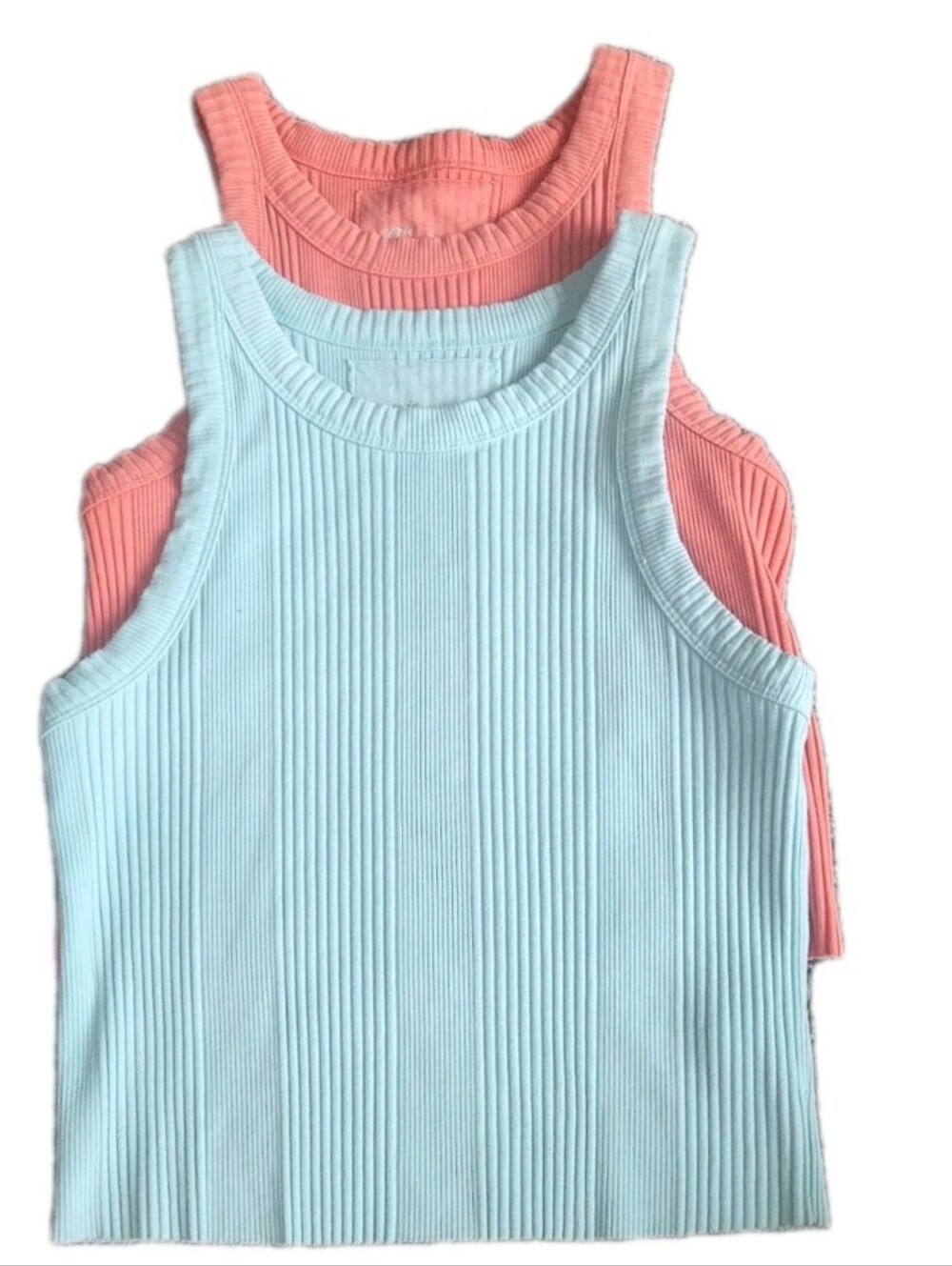 AERIE Lot of 2 Teal & Pink Crop tank Top's Sz S